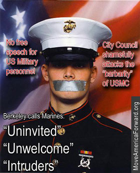 The Berkeley City Council attempts to muffle the Marines