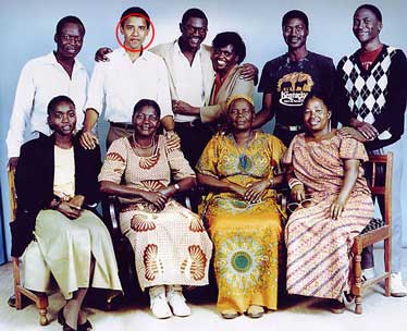 Democratic Presidential hopeful Barack Obama with his extended family in Kenya