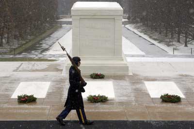 Christmas at Tomb of the Unknowns at Arlington National Cemetery