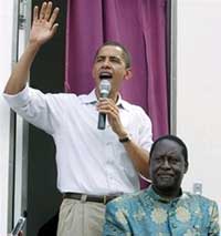 Barack Obama and Kenya Presidential candidate Raila Odinga