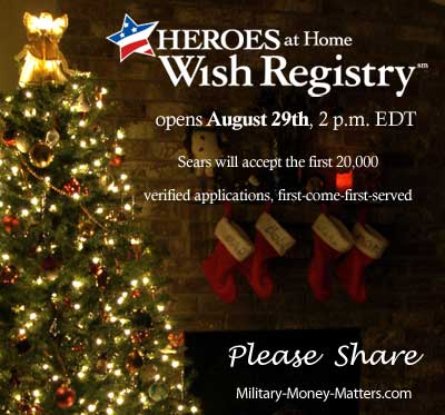 Sears Heroes at Home Wish Registry opens on August 29, 2013