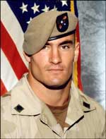 Pat Tillman, the Arizona Cardinals player who became a hero when he walked away from an NFL career to enlist and become an Army Ranger.  Tillman was killed by friendly fire in Afghanistan in 2004.